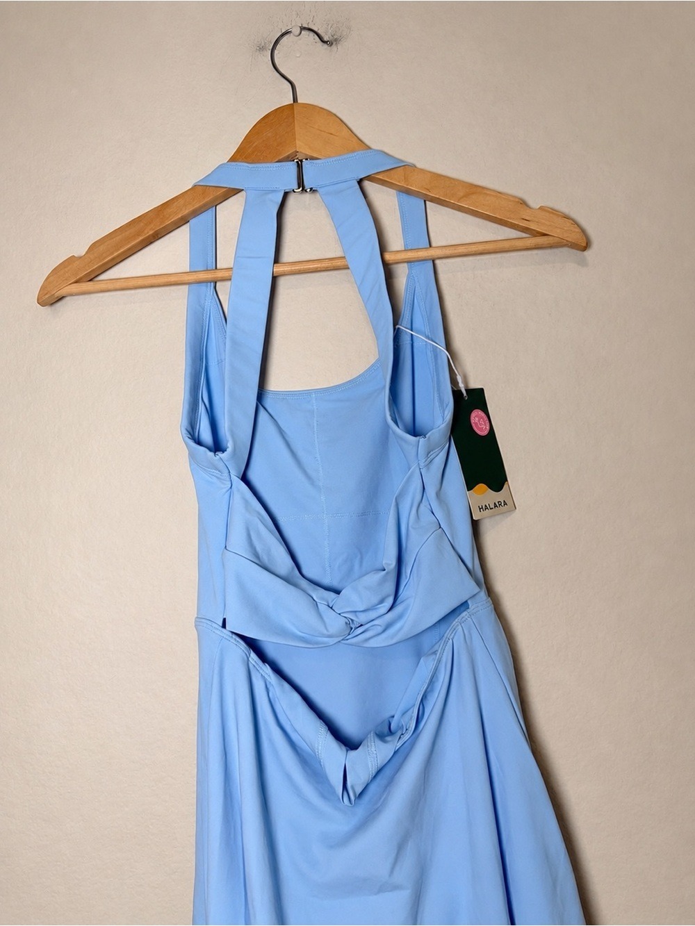 Halara Active Dress Light Blue XS SoftlyZero Airy Backless Twisted - Picture 6 of 13